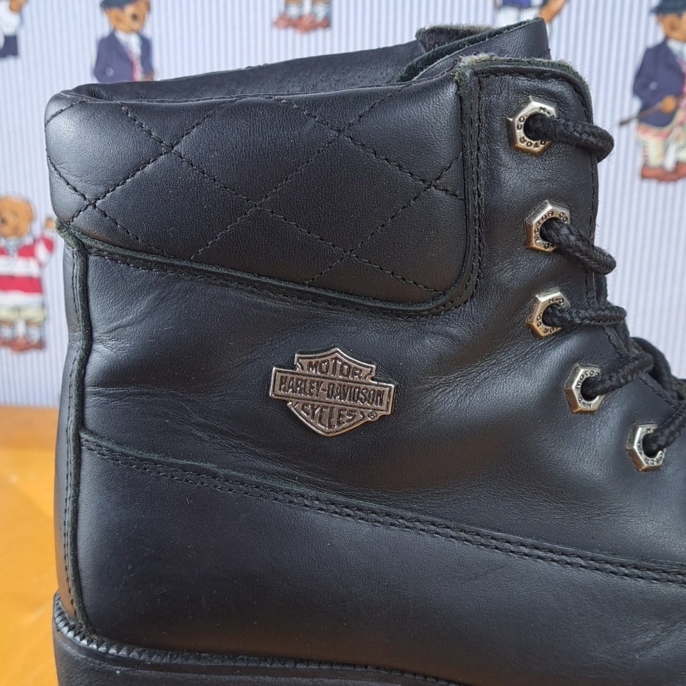 Harley-Davidson Women's 6.5 Cruise Control black leather lace up ankle boots - Picture 5 of 9